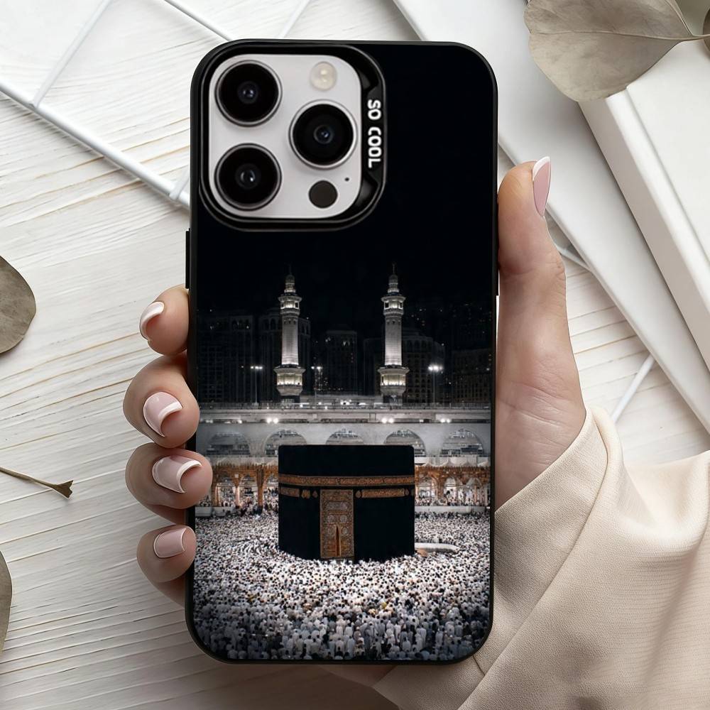 M-Moslem and K-kaaba  Phone Case For iPhone17,16,15,14,13,12,11 Plus,Pro Max Candy Silver Plated Inside Cover
