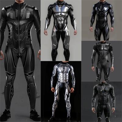 3D Digital Printing Stage Performance Costumes Adults Halloween Events Carnival Theme Party Cosplay Outfit Pretend Game Jumpsuit