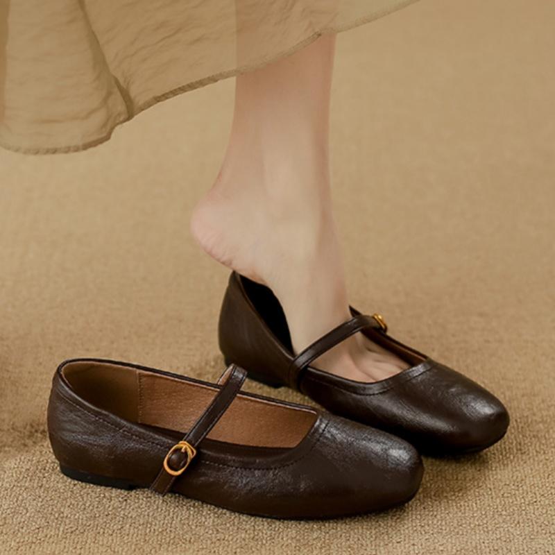 Fashion Mary Janes Casual Low Heels Women Shoes 2025 Spring Autumn Retro Women Square Toe Elegant Flat Shoes Wedding Party Women's Shoes