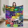 Coperta Rilassante Geometry Dash Giochi Accessori Letto Decorativa Coperta Plaid Super Morbida Flanella per Ufficio