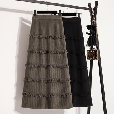 Knitted Skirt for Women In Winter New Style To Cover Hips and Make Them Look Slim Midi Skirt
