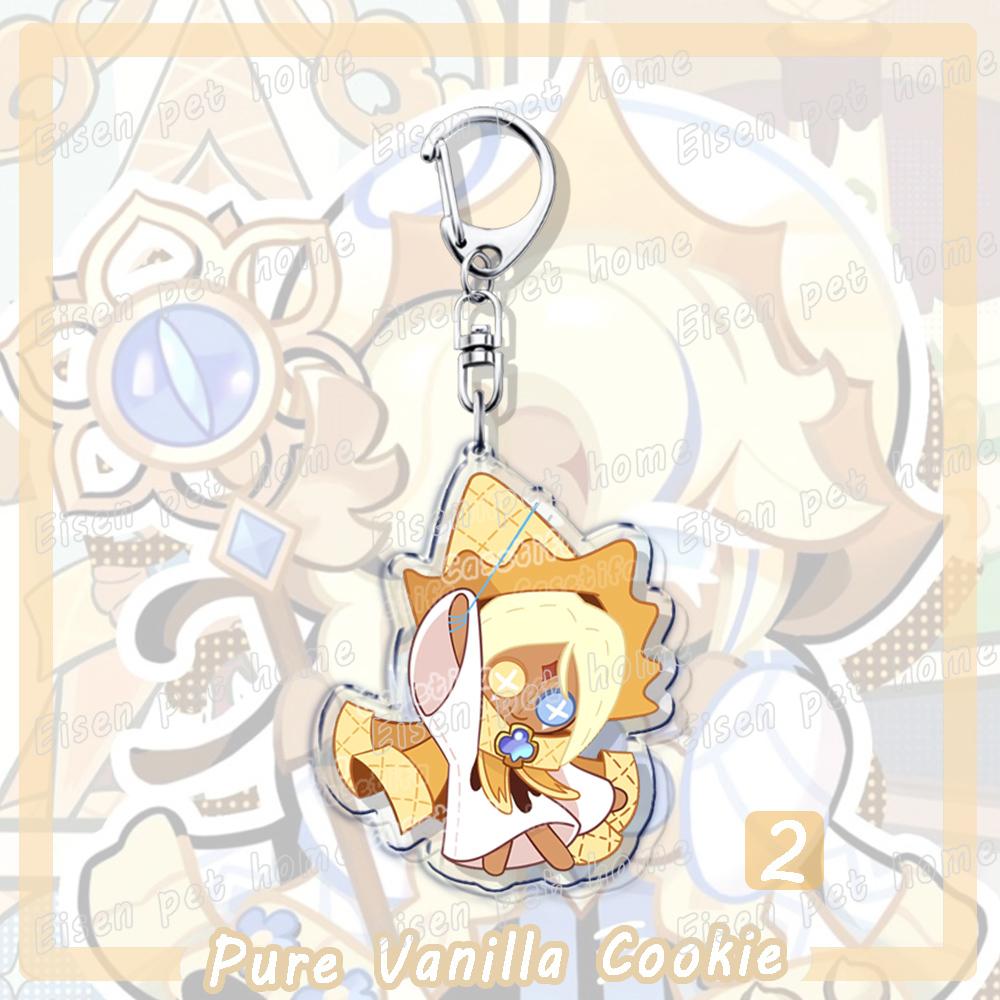 

Cute Cartoon Game Cookie Shadow Milk Chibis Keychains for Accessories Bag Milk Pure Vanilla Keyrings Jewelry Fans Friends Gifts