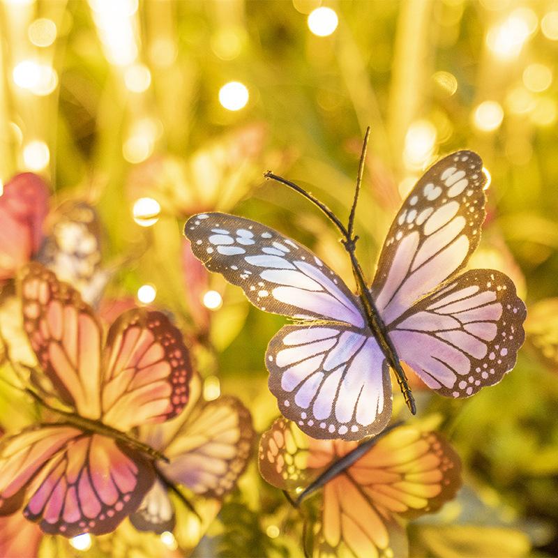 Solar Powered Butterfly Lights Lifelike Butterflies Outdoor Lawn Light for Garden