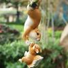 1pc Cute Squirrel Climbing Sculpture Squirrel Parent-Child Resin Crafts Outdoor Garden Balcony Courtyard Hanging Decoration LS