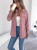 2025 Women's Casual European-American Corduroy Striped Shirt Jacket