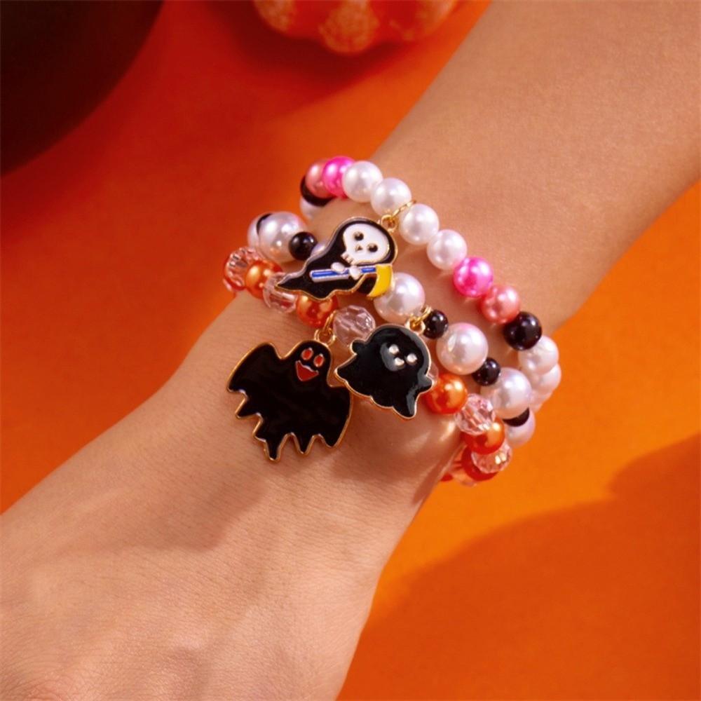 3pcs Gothic Style Pumpkin Pendant Bracelet Zinc Zinc Zinc Alloy Colorful Beaded Bracelet  Party
