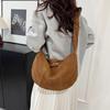 Crossbody bag women's new pleated cloud bag retro velvet dumpling bag casual large capacity shoulder bag tide