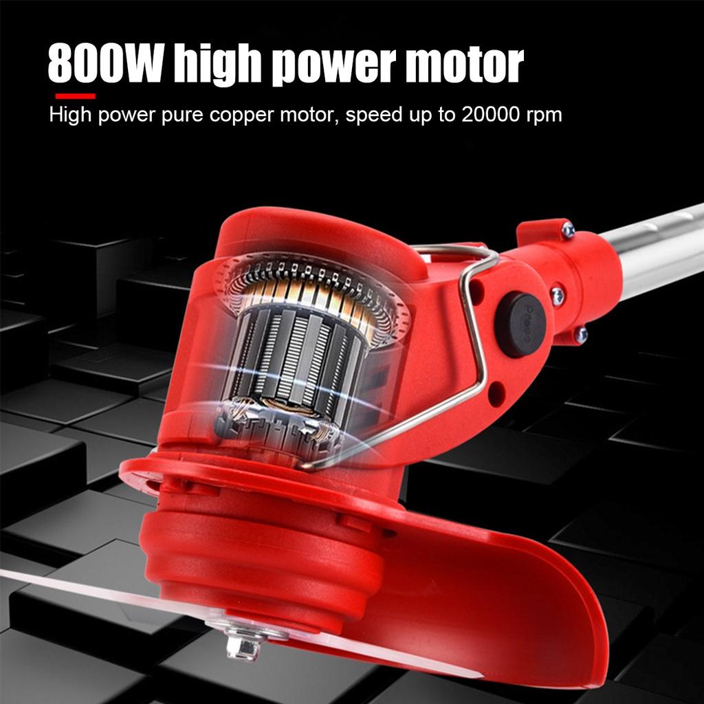 Portable Grass Trimmer Cordless Lawn Grass Cutter with Batteries  Garden Mowing Power Tool Kits Electric Grass Cutter