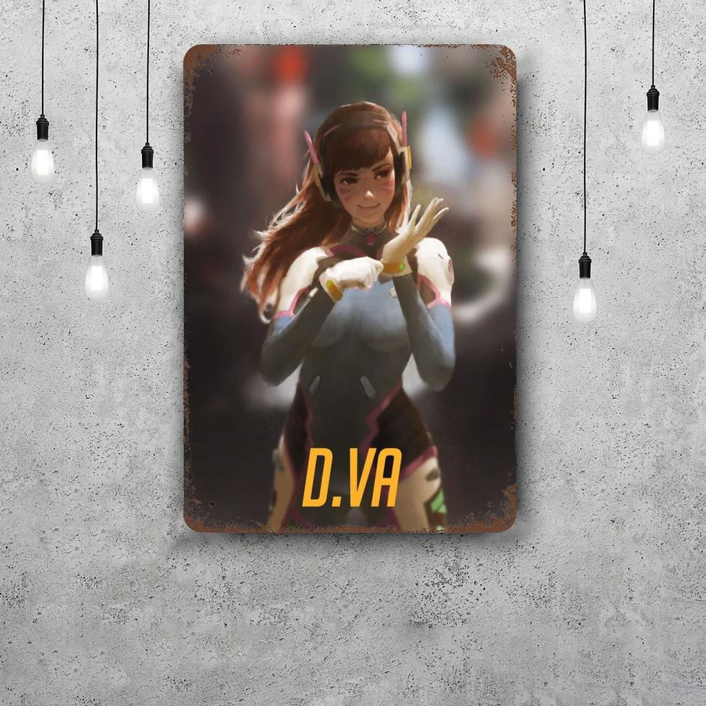 dva overwatch Funny Bar Metal Sign Retro Plaque Vintage Sign Alcohol Drinker Pub Club Man Cave Kitchen Wall Decoration