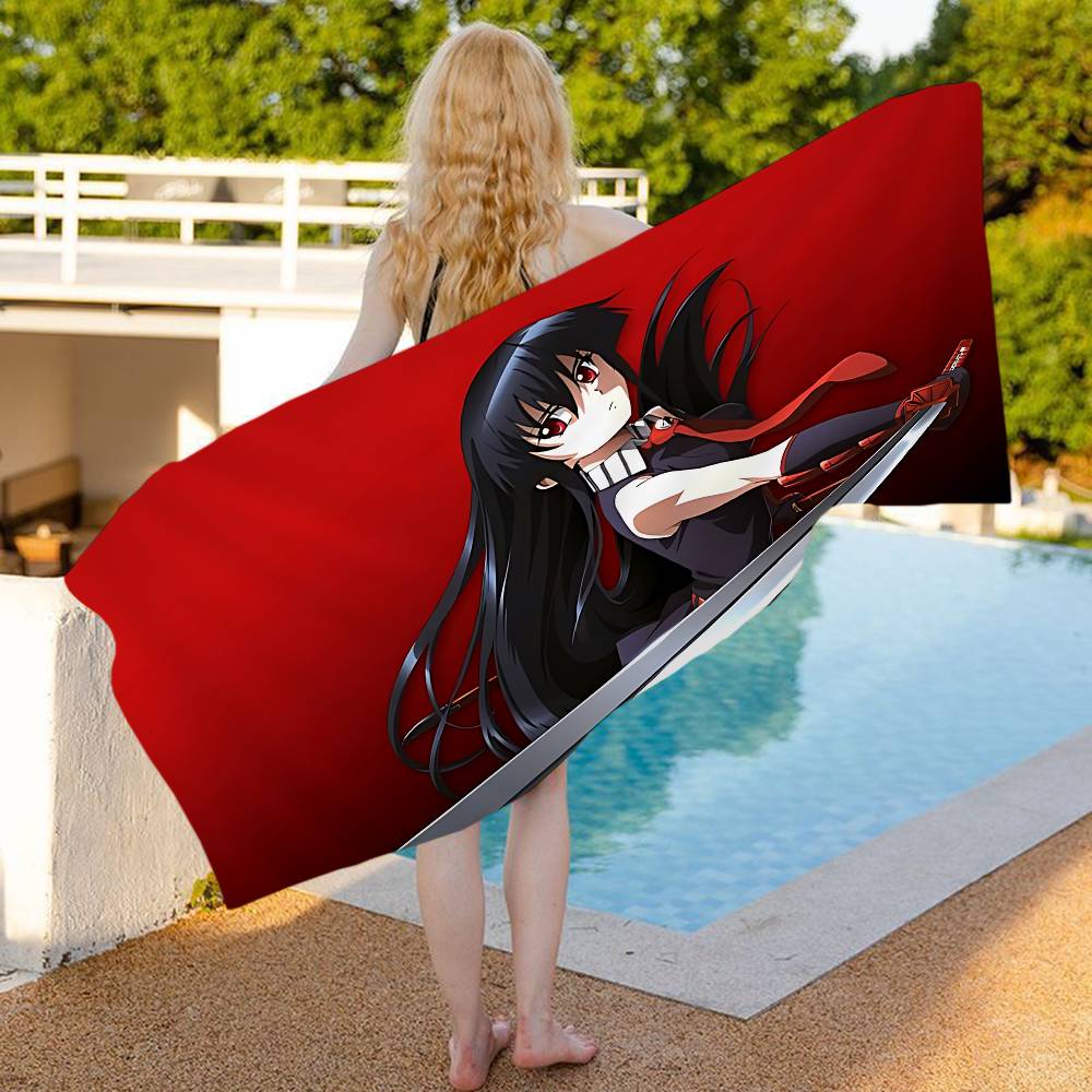 Akame Ga KILLS Anime Microfiber Blanket Quick Drying Beach Towels Oversized Printing Super Absorbent Pool Towel Blanket