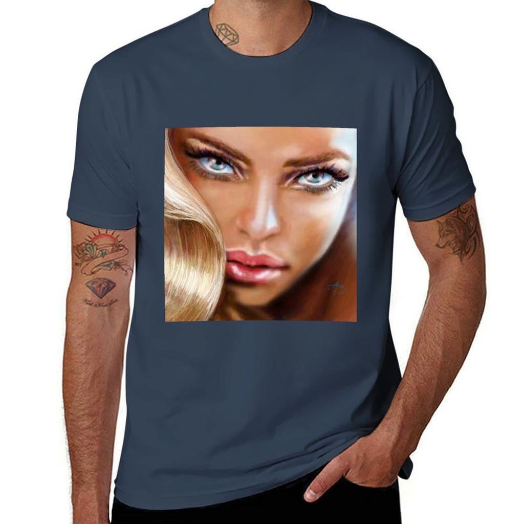 Blue Eyes Sensual Tshirt Holiday Party Tshirt For Men