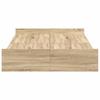 Storage Bed Frame with Headboard Sonoma Oak 120 x 190 cm
