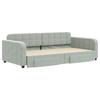 Pull Out Daybed with Drawers Light Grey 100 X 200 Cm Velvet