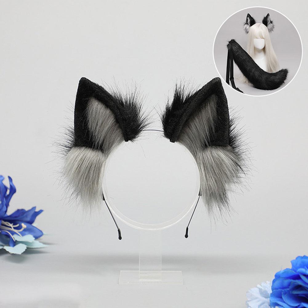 Handgemachtes Cosplay Tierohren-Haarband Roter Fuchs Wolfskönig Katze Bestienohr Kunstpelzschwanz Goldener Fuchs Anime Haar-Accessoires