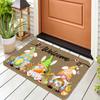 Easter Bunny Dwarf Welcome Doormat, Polyester Non-Slip Machine Washable Rug for Kitchen Bathroom Dining Room Entryway Decor