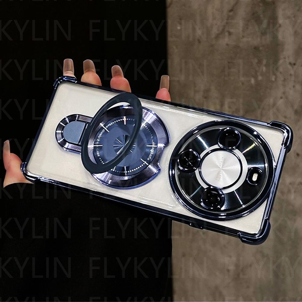 Handyhülle für Honor Magic 7 Lite X9C X9A X9B X6A X6B X6C X8A X8B X8C Magnetischer Halter Ständer Weiches Silikon Transparent Stoßfestes Cover