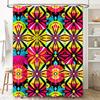 Brightly Colored Shower Curtain with Geometric Pattern for Bathroom Decor Waterproof Fabric Modern Contemporary Home Accents On