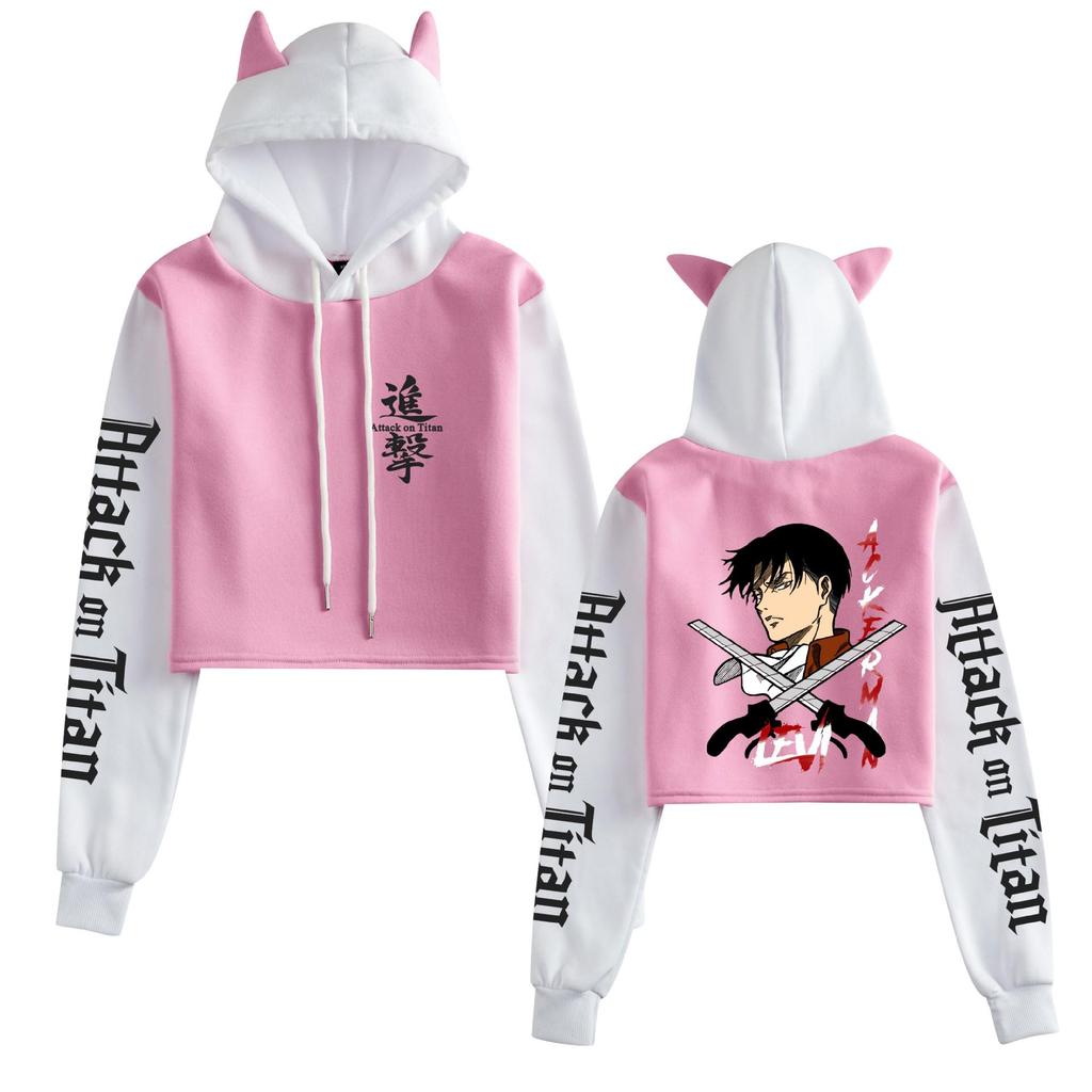 New Attack on Titan Women's Cat Ear Hoodie - Autumn/Winter Anime Merchandise