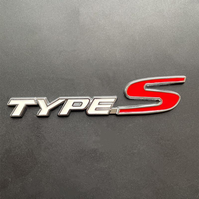 

3D Metal Types Type S Logo Letters Car Trunk Badge Decal For Honda Fit City Civic Accord Type S Emblem Sticker Accessories