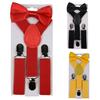2 Pièces/Ensemble Bretelles Cravate Couleur Bonbon Forme Y Garçons Filles Bretelles Réglables Cravate Nœud Papillon pour Tenue Quotidienne