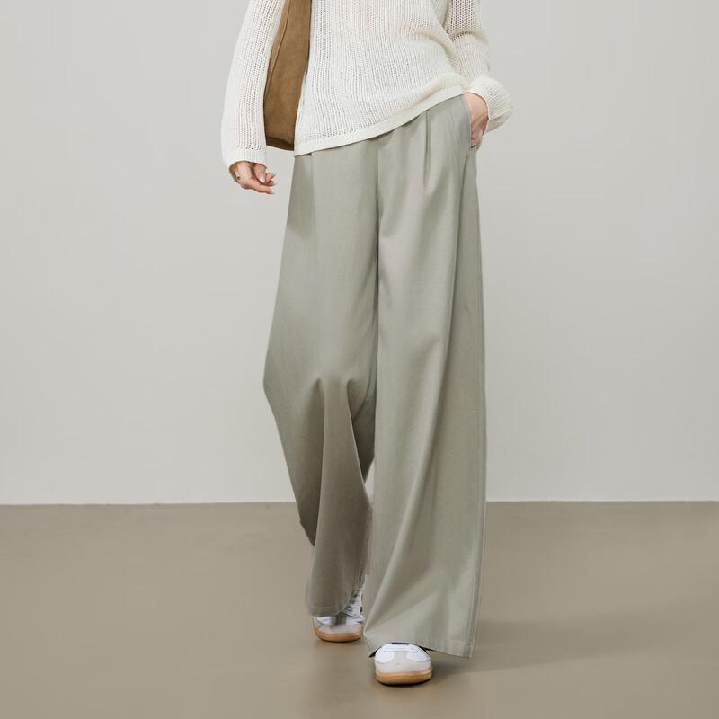 ESE-Y Women's High-Waist Lyocell Cotton Wide-Leg Pants