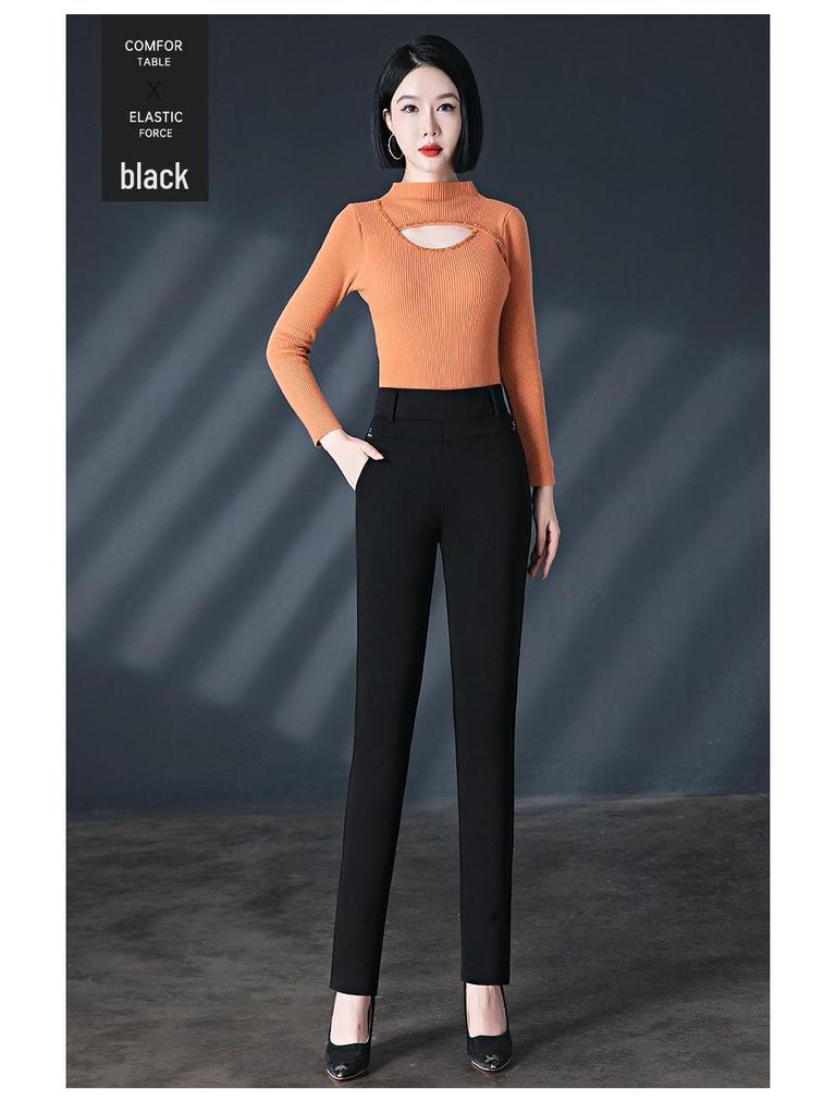 2025 Damen Leggings mit elastischem Bund: Frühling & Herbst, Mittleres Alter & Ältere, Slim Fit Bleistifthose