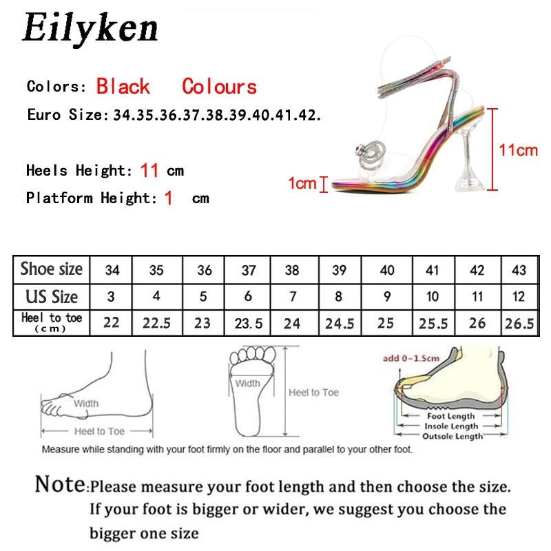 Fashion Eilyken Summer PVC Transparent Women Sandals Sexy Square Toe Ankle Buckle Strap Perspex High Heels Wedding Dress Shoes
