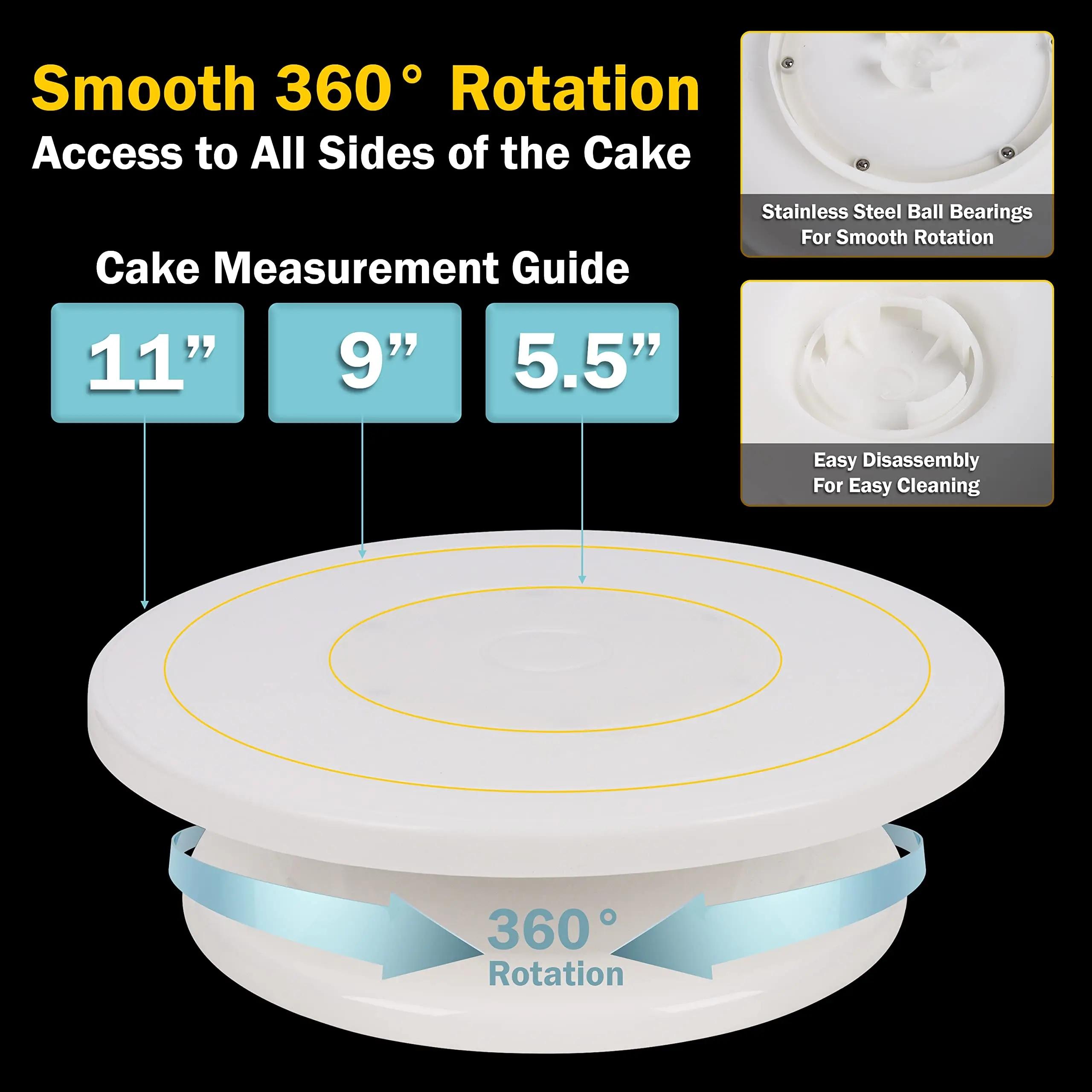 

11inch Plastic Cake Turntable Rotating Cake Plastic Dough Pastry Decorating Cream Stand Rotary Table DIY Pan Baking Tool белый