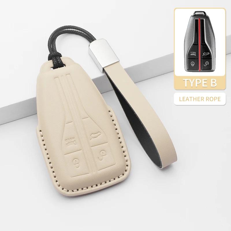 Car key bag Case Cover For FAW Hongqi  E-HS9 High-end H5 H9    Car Keyring Luxury Leather Auto Accessories