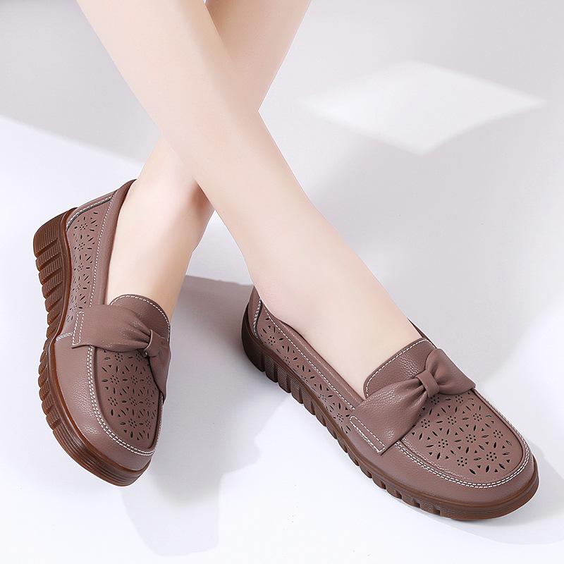 Summer Middle-aged and Elderly Women's Shoes Non-slip Bottom Hollow Breathable Comfortable Casual Shoes