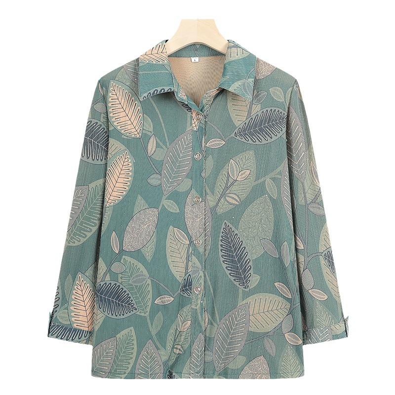 Sezonowa koszula z długim rękawem dla babci dla kobiet w wieku 60-70 lat