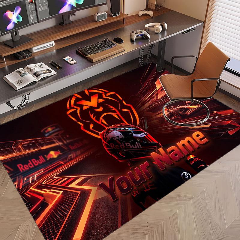 Tappeto Personalizzato Modello Max Verstappen Stampa Nome Testo Morbido Antiscivolo Tappeto per Pavimento per Decorazione Interna Casa