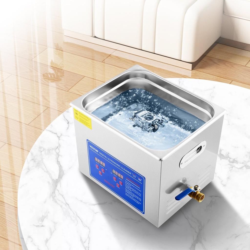 10L Ultrasonic Cleaner Machine Stainless Steel Ultrasonic Cleaning Machine Digital Heater Timer Jewelry Cleaning for Commercial Personal Home Use(10L)