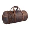 Textured Buffalo Leather Round Duffel Bag, Overnight Weekender Bag, Buffalo Travel Bag For Men & Women, Personalized Leather Overnight Bag