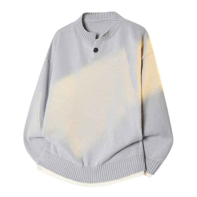 Men's Warm Fashionable Versatile Large Size Thick Sweater Soft High Quality Fabric Round Neck Sweater Loose Casual Sports Long Sleeve Knit Sweater