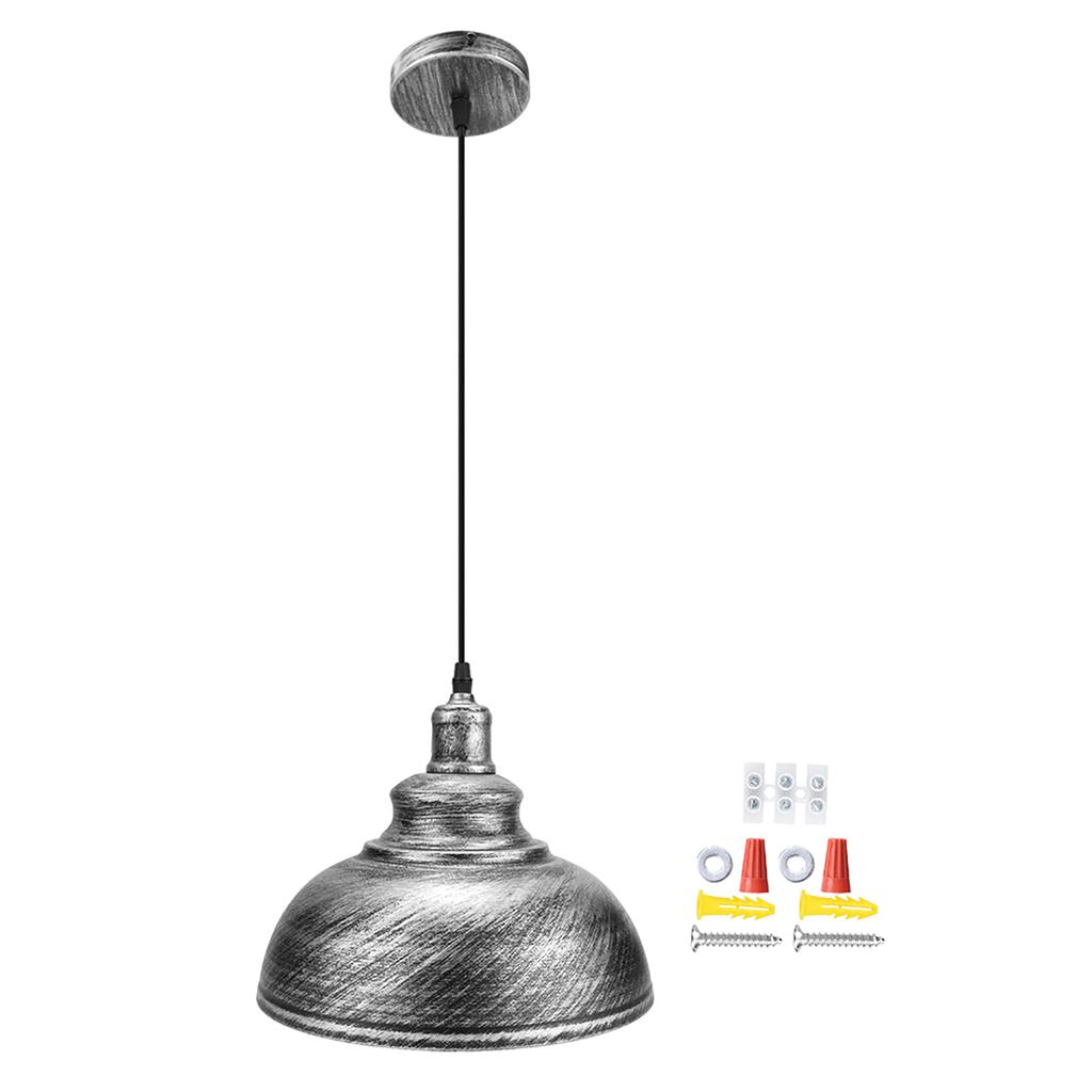 Modern Style Industrial Pot Cover Pendant Lamp for Dinning Room Study Ceiling Light Decorations30cm Diameter Silver