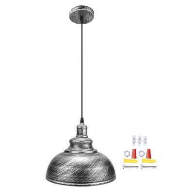 Modern Style Industrial Pot Cover Pendant Lamp for Dinning Room Study Ceiling Light Decorations30cm Diameter Silver