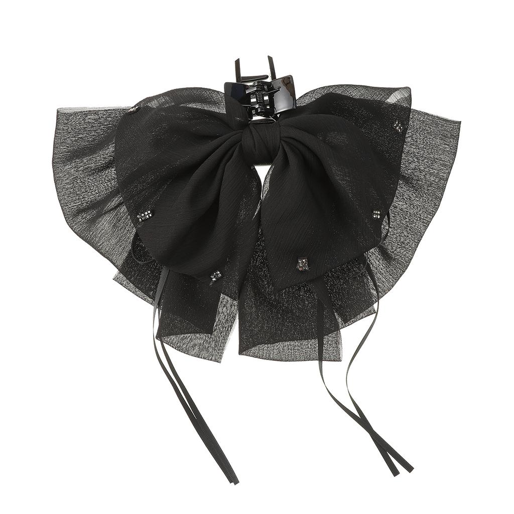 AWAYTR Beige Chiffon Sløyfeknute Hårklyper Farbic Hårspenner Krabbe For Kvinner Jente Gave Hårtilbehør Valentins hodeplagg