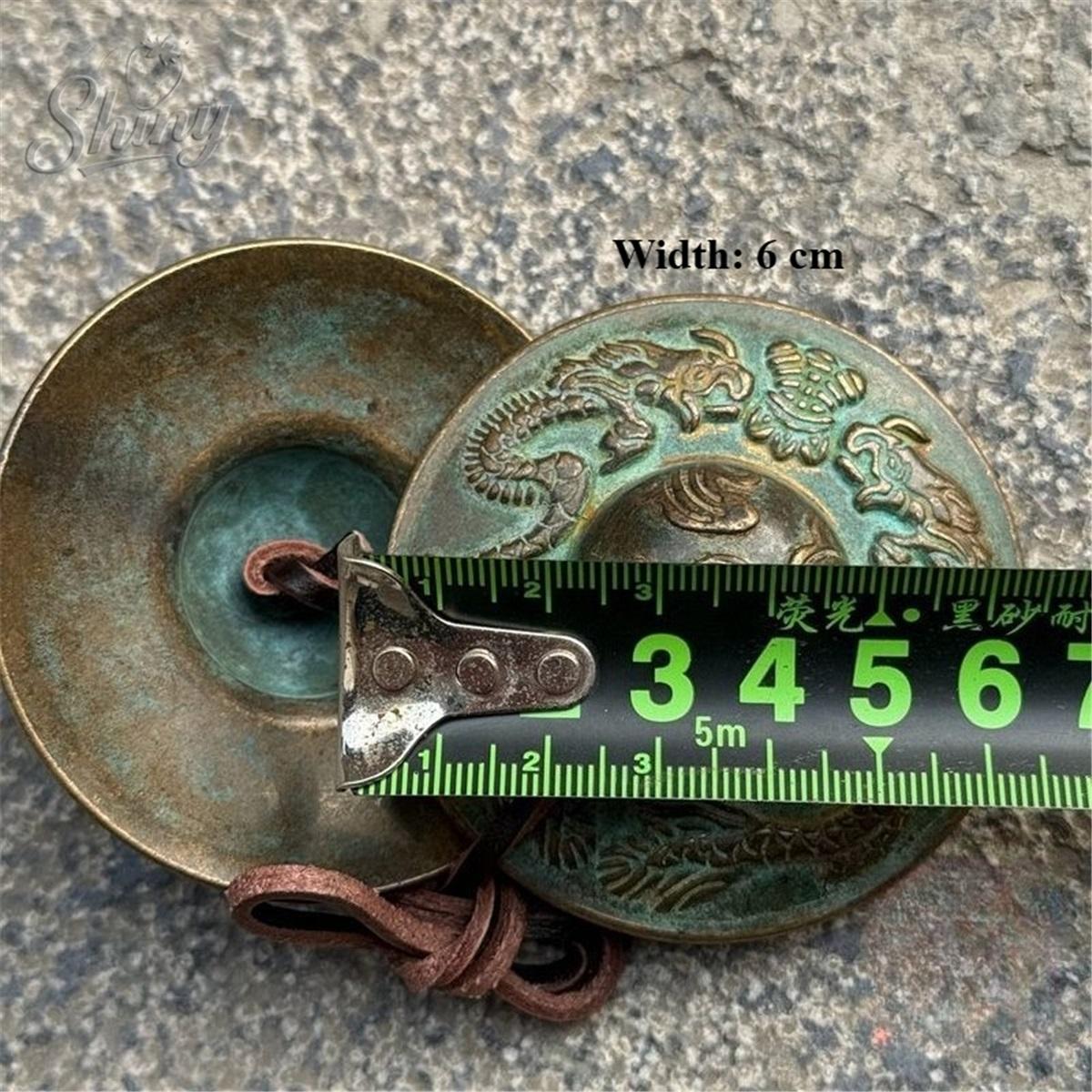 Antique Tibetan Tingsha Cymbals Sanskrit Brass Chime Bells Meditation Gong for Spiritual Healing Mindfulness Yoga Buddhist