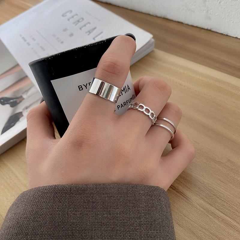 Minimalism Gold Color Round Geometric Finger Rings Set For Women  Classic Circle Open Ring Joint Ring Female Jewelry