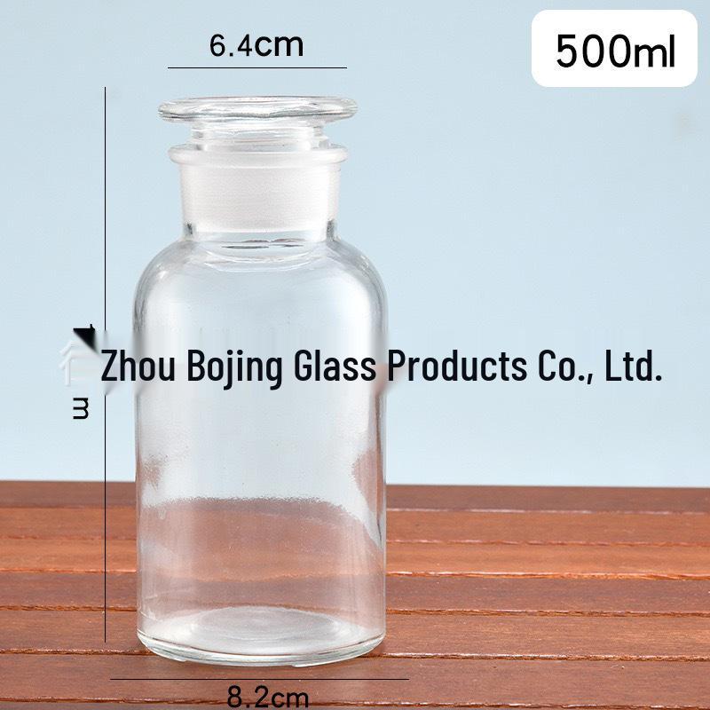 Brown Wide-Mouth 500ml Reagent Bottle with Ground-Glass Stopper