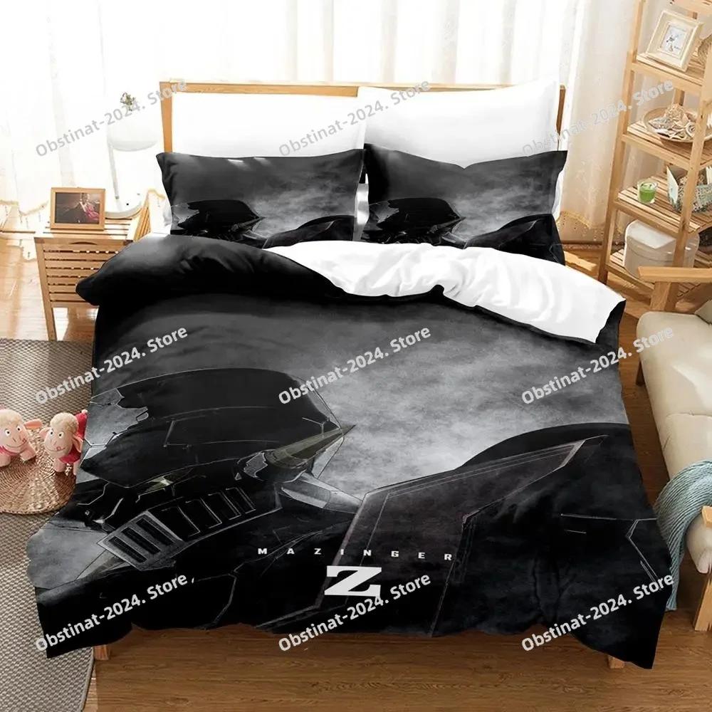 Mazinger Z Bedding Set Printed With Pillowcase Bed Duvet Cover Soft Single Double Queen Super King Size Aldult Kid Bedroom