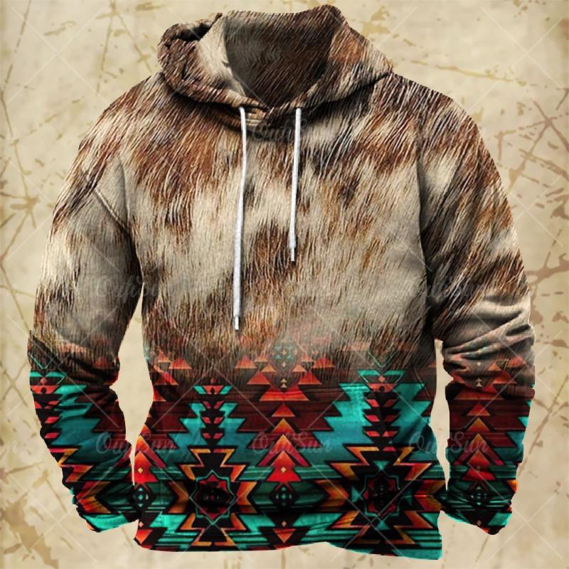 Vintage Hoodie Für Herren Harajuku 3D-Druck Herbst Langarm-Sweatshirts Übergroß Y2k Kleidung Herren-Hoodies Mode Streetwear