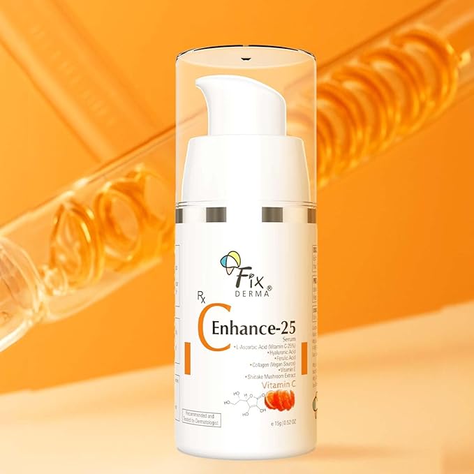 Fixderma 25% Vitamin C Serum 15 Ml for Face, Glowing & Brightening Skin, Anti Aging, Reduces Fine Lines, Wrinkles & Age Spots | Unisex