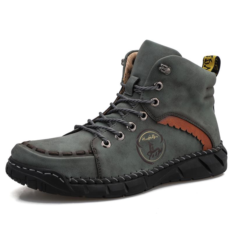 New Handmade High-top Casual Shoes Outdoor Non-slip Hiking Men Shoes Ankle Boots Casual Outdoor Flats Walking Shoes Size 50