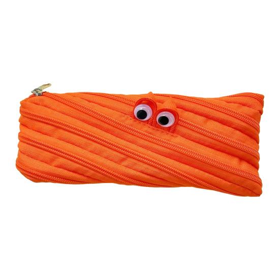 

Pencil Case Multifunctional Storage Bag Smooth Zipper Large Opening Pencil Pouch for School Travel Cosmetic Glasses Stationery Organizer оранжевый