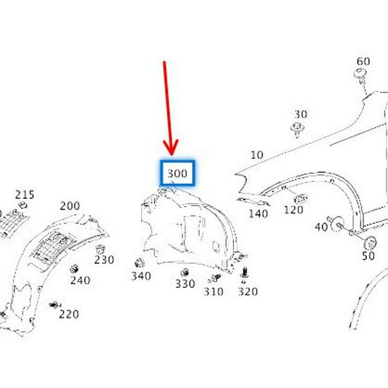 Front Inner Liner for Mercedes-Benz GLC W253 (Parts 2536910303, 2536910403)