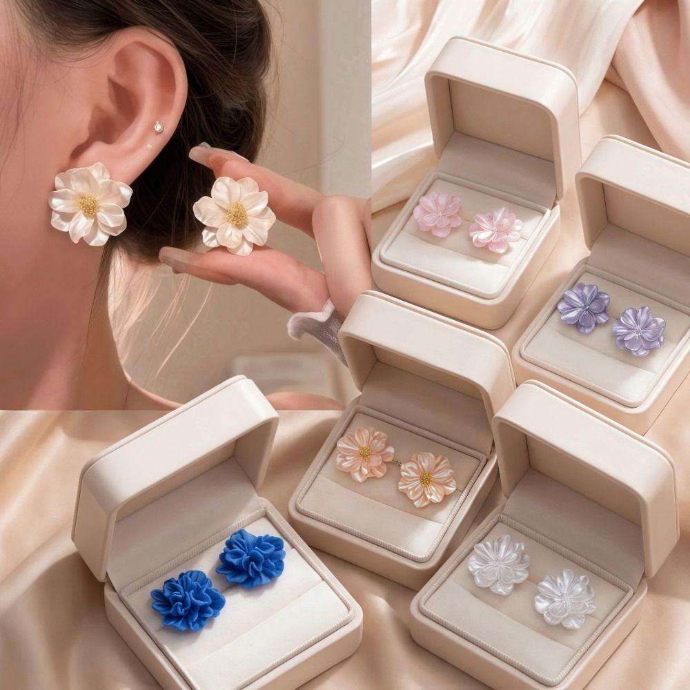 Luxury Camellia Earrings Exquisite Petals Earrings Fashion Flower Earrings  For Women Girls