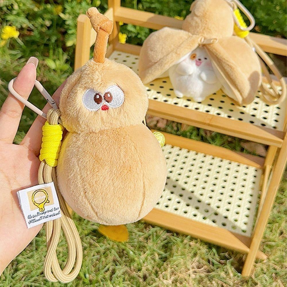 Plush Cartoon Calabash Keychain Soft Bag Pendant Delicate Car Keychain  Party