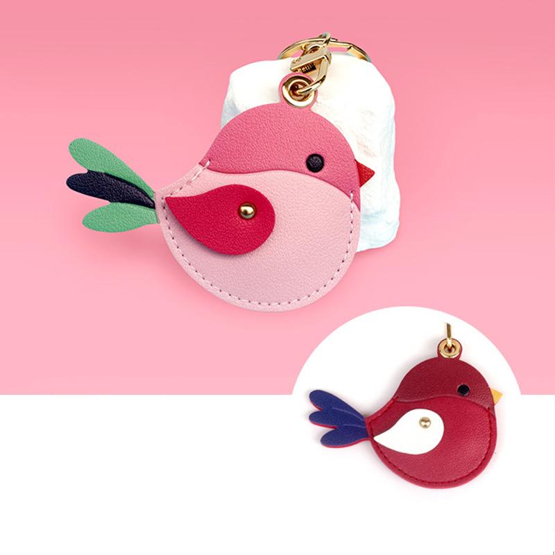 1PC Bag Hanging Decor Gift Accessories Keyring Anti-Scratch Sparrow Cute Access Card Cover Car Keychain
